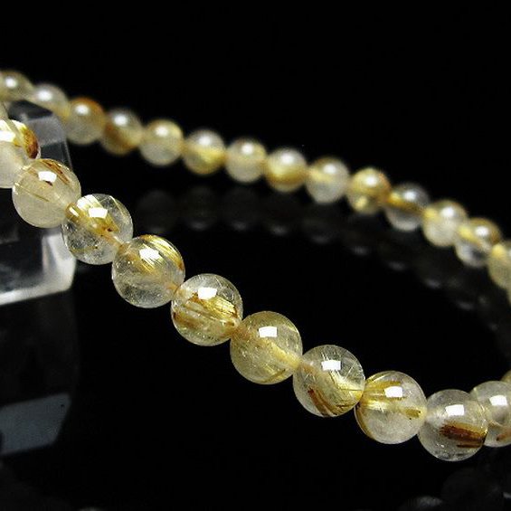 ゴールドタイチンルチル ブレスレット 6mm [t171-8240]