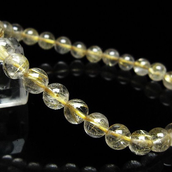 ゴールドタイチンルチル ブレスレット 6mm [t171-8244]