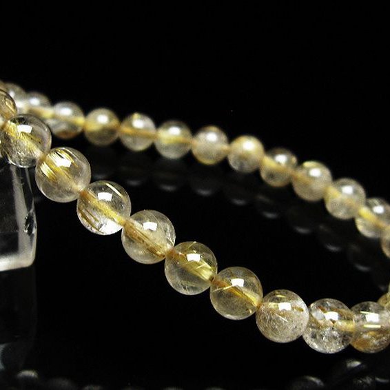 ゴールドタイチンルチル ブレスレット 6mm [t171-8245]
