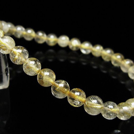 ゴールドタイチンルチル ブレスレット 6mm [t171-8247]