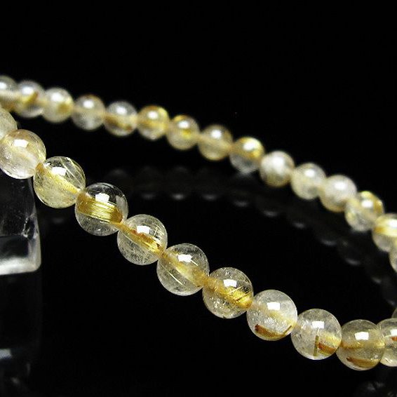 ゴールドタイチンルチル ブレスレット 6mm [t171-8251]