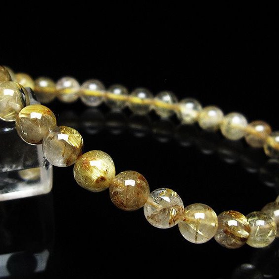 ゴールドタイチンルチル ブレスレット 6mm [t171-8258]