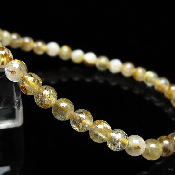 ゴールドタイチンルチル ブレスレット 5mm [t171-8261]