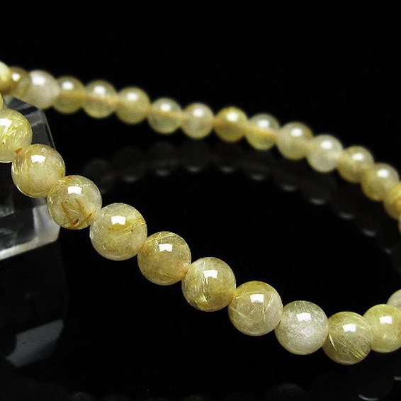ゴールドタイチンルチル ブレスレット 6mm [t171-8265]