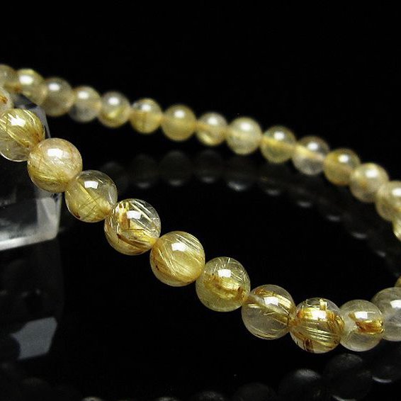 ゴールドタイチンルチル ブレスレット 6mm [t171-8276]