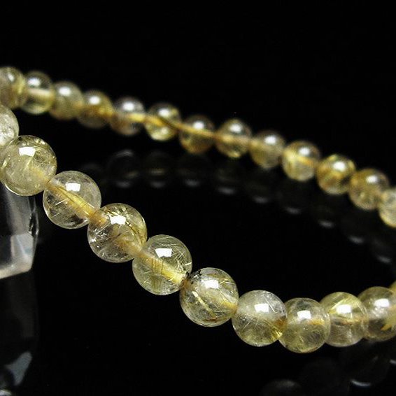 ゴールドタイチンルチル ブレスレット 6mm [t171-8289]