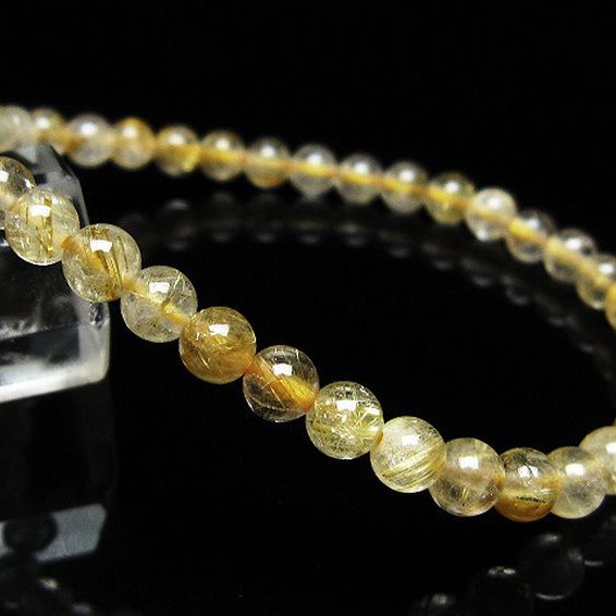 ゴールドタイチンルチル ブレスレット 5mm [t171-8294]