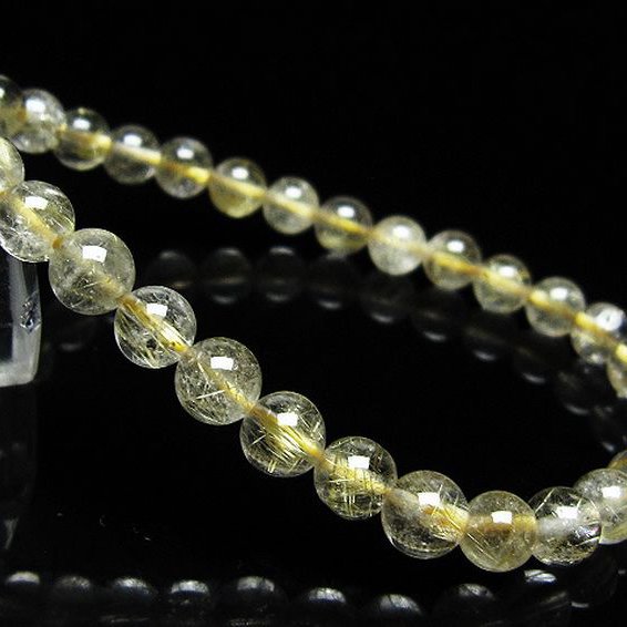 ゴールドタイチンルチル ブレスレット 6mm [t171-8297]