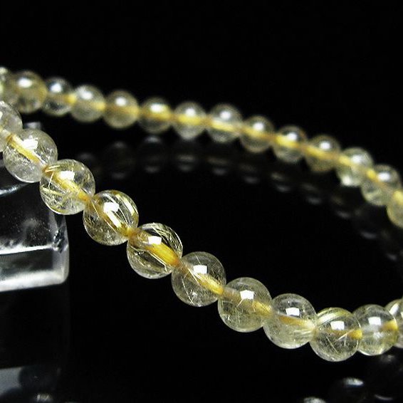 ゴールドタイチンルチル ブレスレット 6mm [t171-8299]
