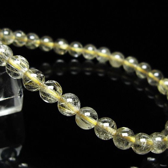 ゴールドタイチンルチル ブレスレット 6mm [t171-8301]