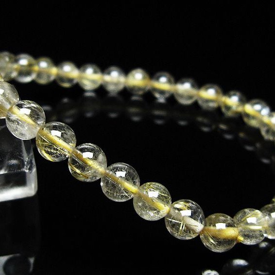 ゴールドタイチンルチル ブレスレット 6mm [t171-8302]