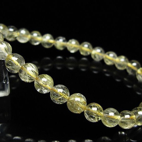 ゴールドタイチンルチル ブレスレット 6mm [t171-8312]