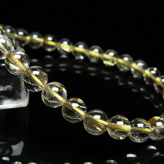 ゴールドタイチンルチル ブレスレット 6mm [t171-8325]