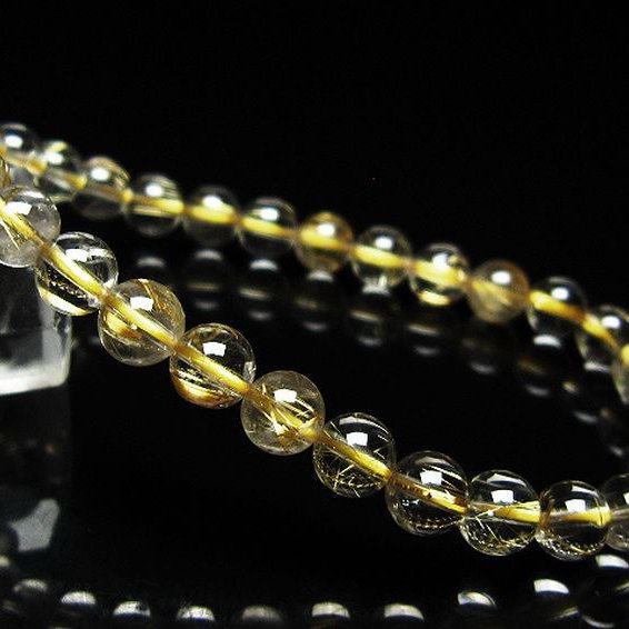 ゴールドタイチンルチル ブレスレット 6mm [t171-8330]