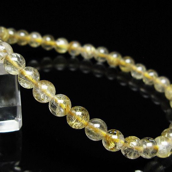 ゴールドタイチンルチル ブレスレット 5mm [t171-8542]