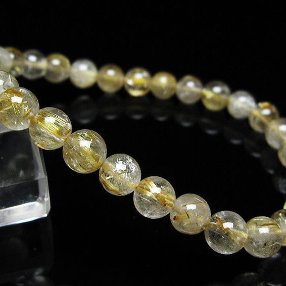 ゴールドタイチンルチル ブレスレット 6mm [t171-8544]