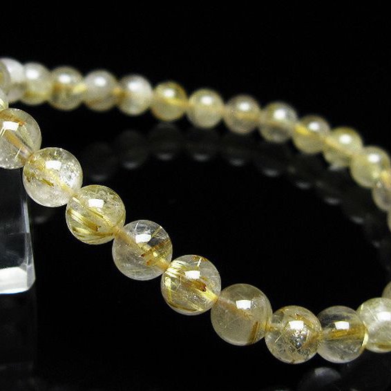 ゴールドタイチンルチル ブレスレット 6mm [t171-8559]