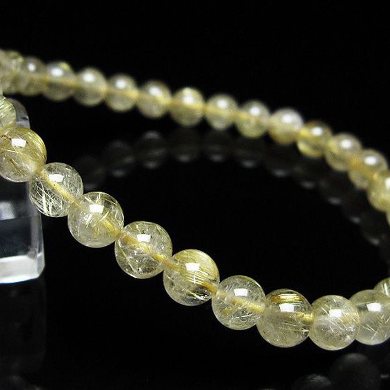 ゴールドタイチンルチル ブレスレット 6mm [t171-8592]