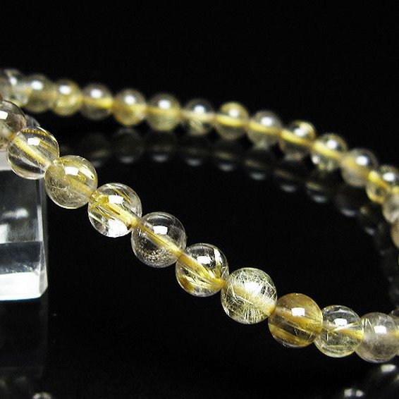 ゴールドタイチンルチル ブレスレット 6mm [t171-8598]