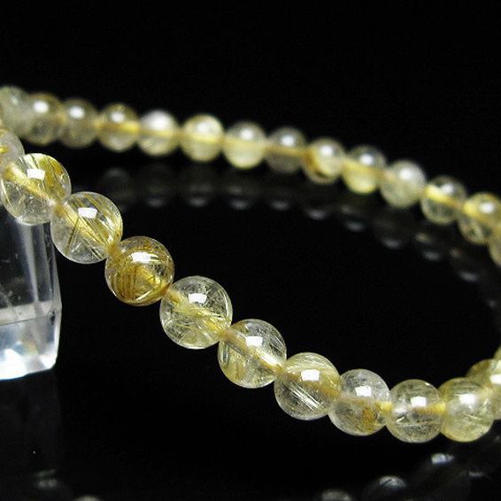 ゴールドタイチンルチル ブレスレット 6mm [t171-8620]