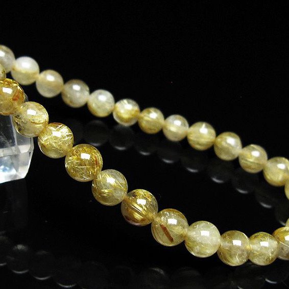 ゴールドタイチンルチル ブレスレット 6mm [t171-8628]