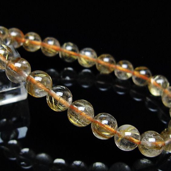 ゴールドタイチンルチル ブレスレット 8mm [t171-8741]