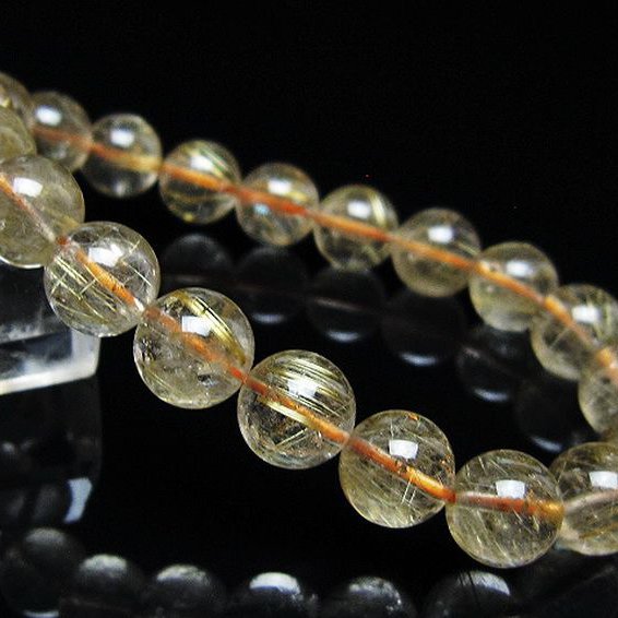 ゴールドタイチンルチル ブレスレット 10mm [t171-8812]