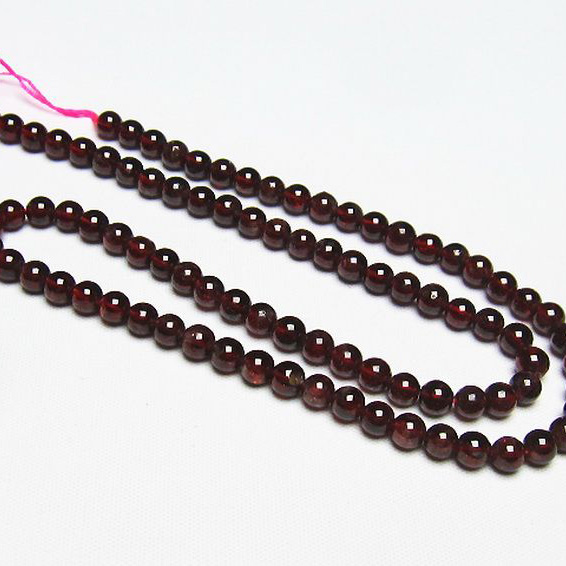 ガーネット 一連 ビーズ5mm [T177-1682]