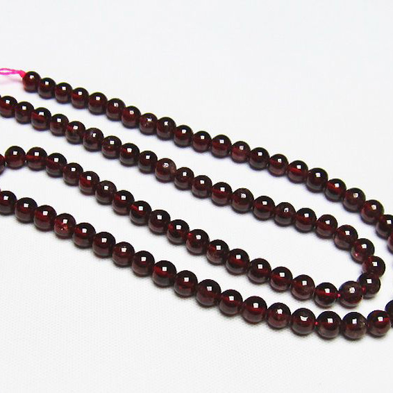 ガーネット 一連 ビーズ5mm [T177-1684]