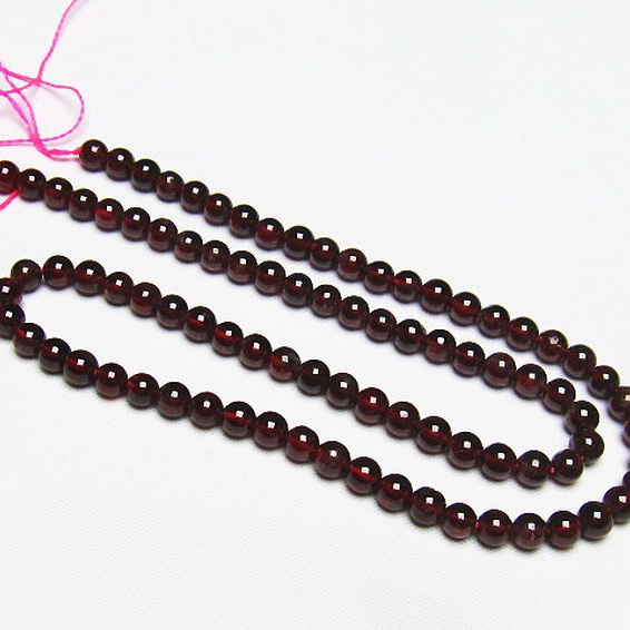 ガーネット 一連 ビーズ5mm [T177-1687]