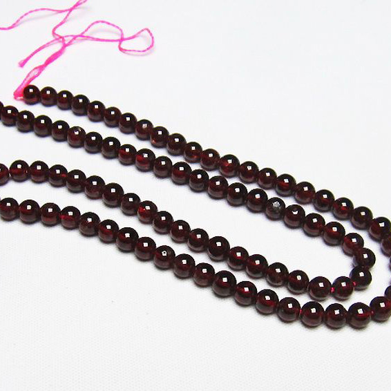 ガーネット  一連  ビーズ5mm [T177-1695]