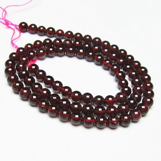 ガーネット 一連 ビーズ 5mm [T177-1940]