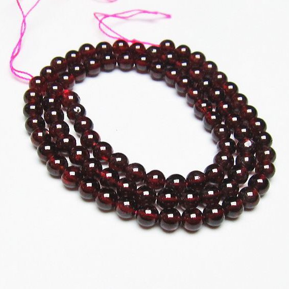 ガーネット 一連 ビーズ 5mm [T177-1949]