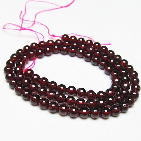 ガーネット 一連 ビーズ 5mm [T177-1952]
