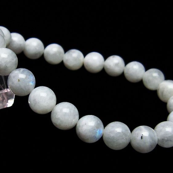 虹入り ムーンストーン ブレスレット 9mm [T18-8965]