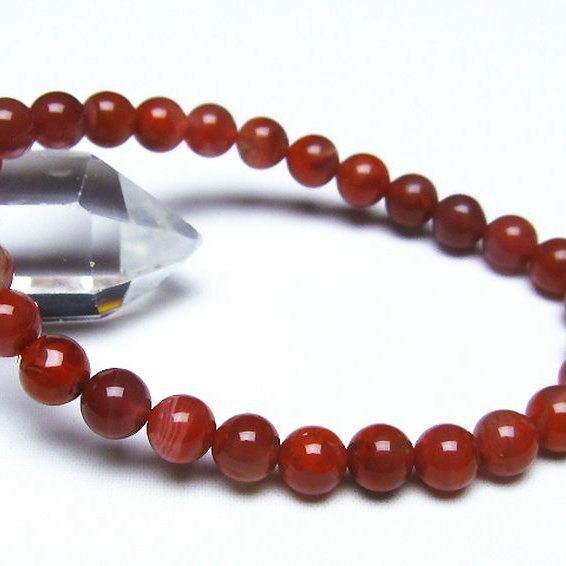 レッドアゲート 赤メノウ ブレスレット 7mm [T187-1397]