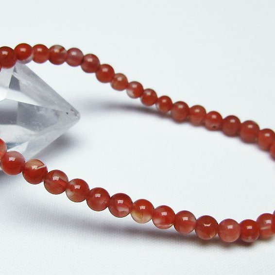 レッドアゲート 赤メノウ ブレスレット 5mm [T187-1500]