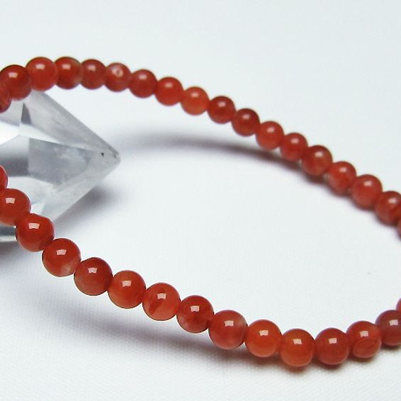 レッドアゲート 赤メノウ ブレスレット 5mm [T187-1522]