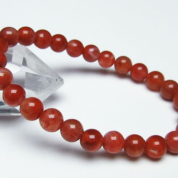 レッドアゲート 赤メノウ ブレスレット 7mm [T187-1590]