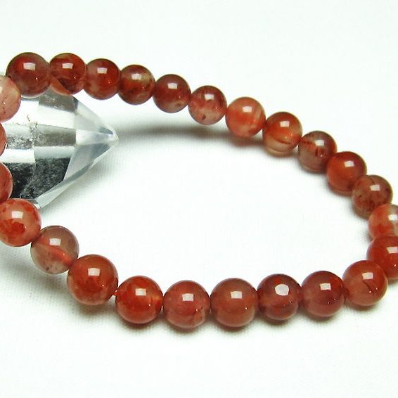 レッドアゲート 赤メノウ ブレスレット 7mm [T187-1793]