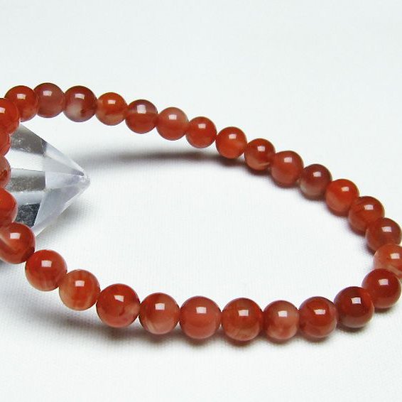 レッドアゲート 赤メノウ ブレスレット 6mm [T187-1828]