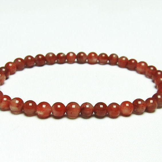 レッドアゲート 赤メノウ ブレスレット 5mm [T187-1887]