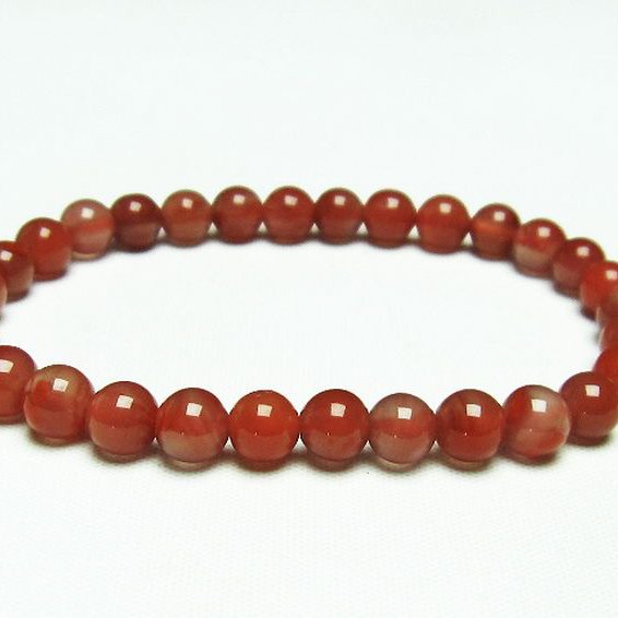 レッドアゲート 赤メノウ ブレスレット 6mm [T187-1892]