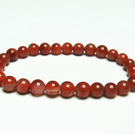 レッドアゲート 赤メノウ ブレスレット 7mm [T187-1961]