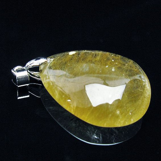 放射ルチルクォーツ（金針ルチル水晶） ペンダント [T191-1075]