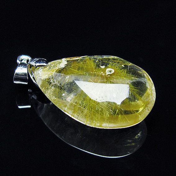 放射金針ルチル水晶 ペンダント [T191-1082]