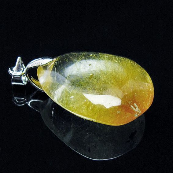放射ルチルクォーツ（金針ルチル水晶） ペンダント [T191-1086]