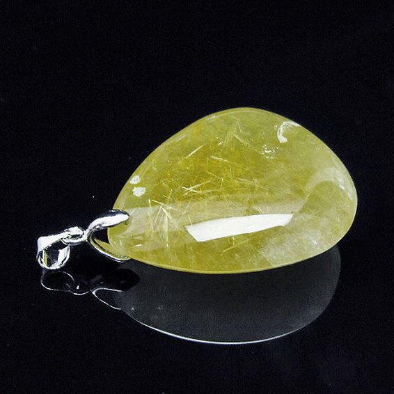 放射ルチルクォーツ（金針ルチル水晶） ペンダント [T191-1137]