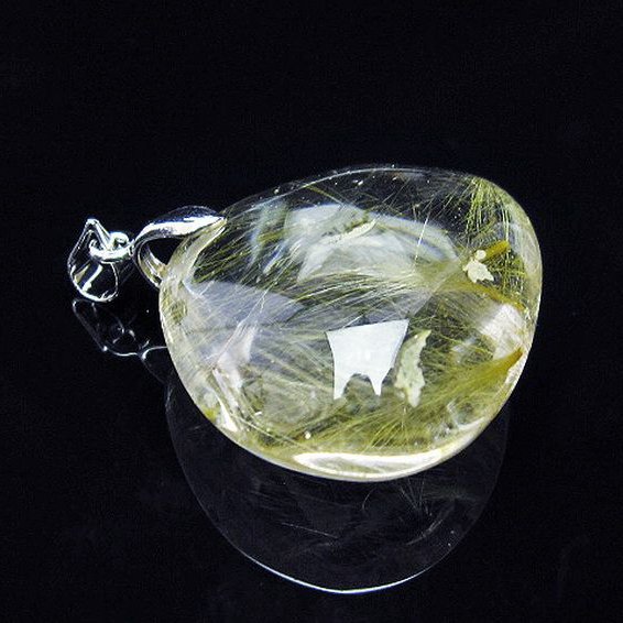 放射ルチルクォーツ（金針ルチル水晶） ペンダント [T191-1158]