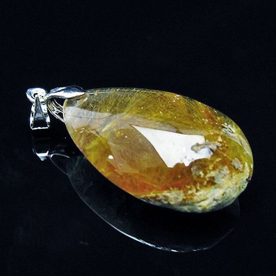 放射ルチルクォーツ（金針ルチル水晶） ペンダント [T191-1159]